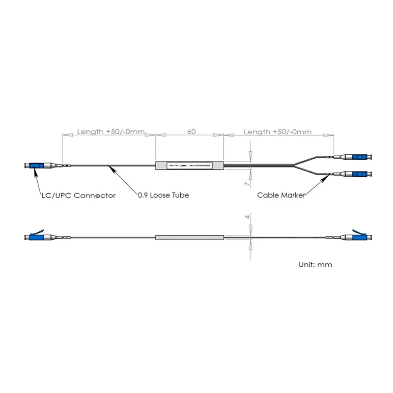 1*2 PLC Splitter with LC/UPC Connector