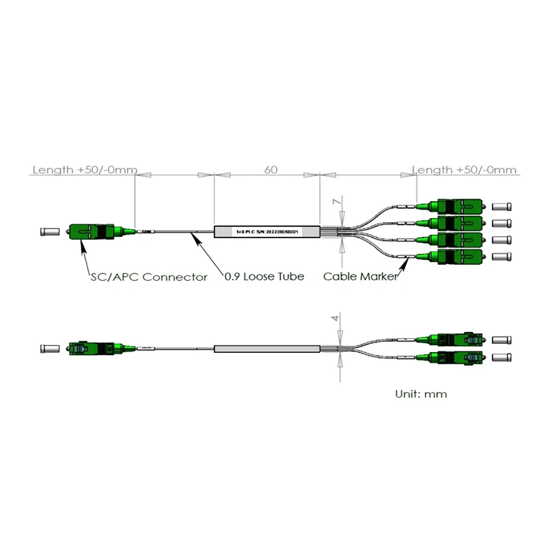 1×6 PLC Splitter Specification