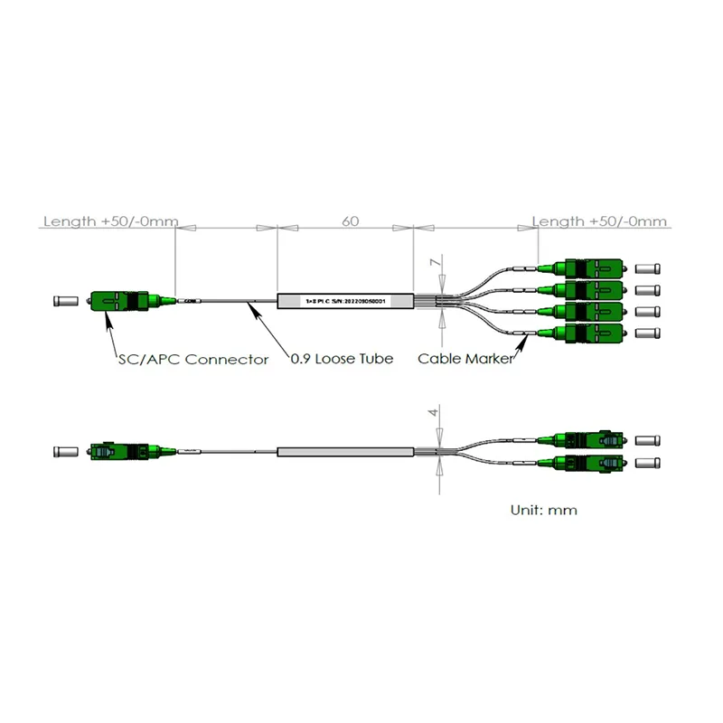 1×8 PLC Splitter Specification