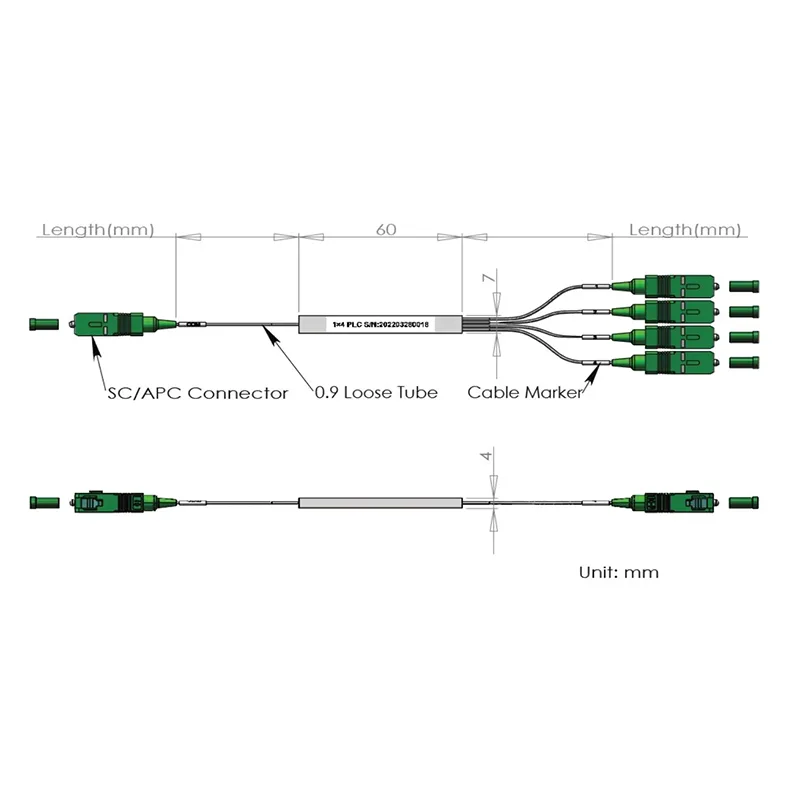1x4 / 1×8 PLC Splitter Specification