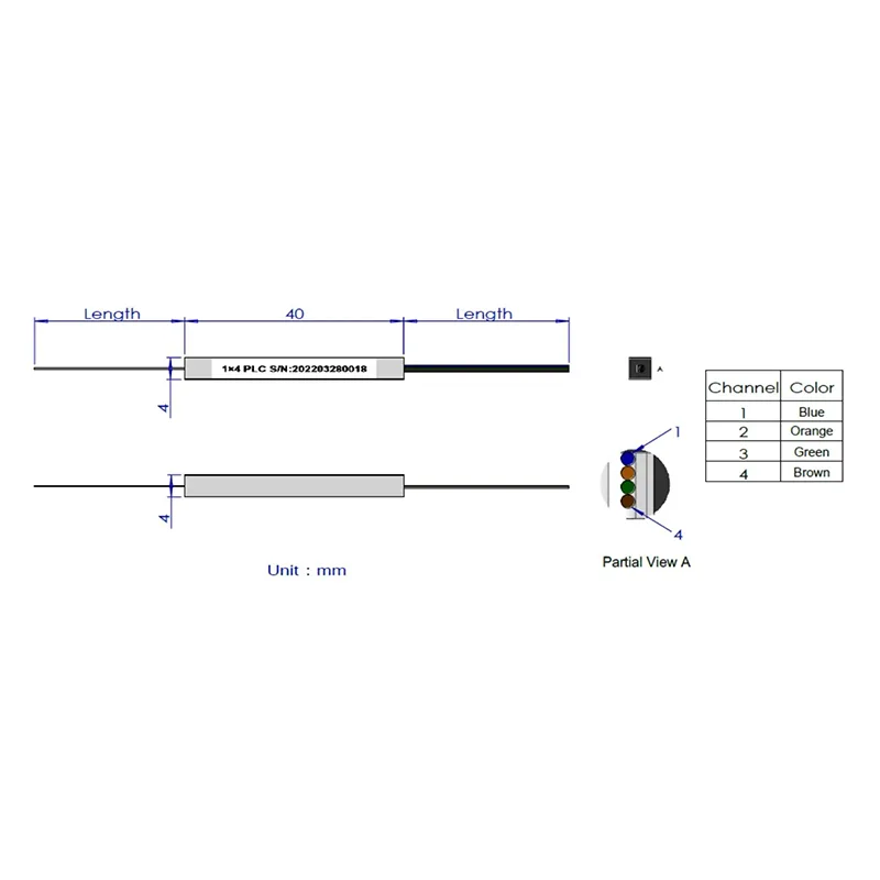1*4 1*8 PLC Splitter (Bare Fiber Type)